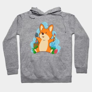 Corgi painting Easter eggs on Easter - Corgi Easter Hoodie